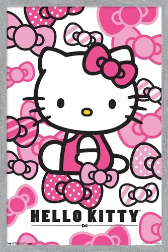 Miniatura 10 de Trends International Hello Kitty - Póster de pared con lazos, 14.725 x 22.375 pulgadas, versión enmarcada de madera de granero
