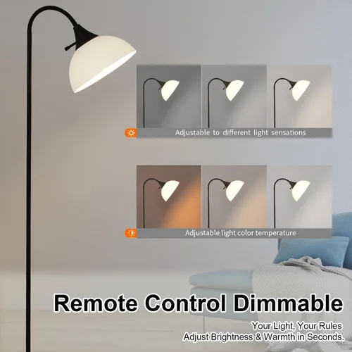 Miniatura 2 de Lámparas de pie para sala de estar con control remoto, brillo continuo ajustable y temperatura de color de 2700 K-6500 K, lámpara de pie ajustable