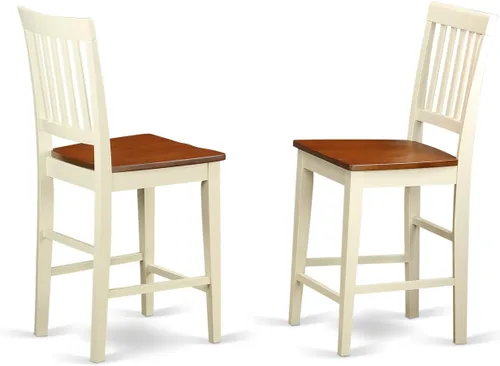 Miniatura 5 de East West Furniture VERN3-WHI-W - Juego de pub de 3 piezas de altura de mostrador para espacios pequeños contiene una mesa de comedor cuadrada y 2