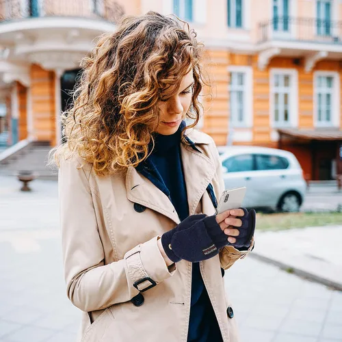 Miniatura 8 de THINP Guantes sin dedos para mujeres y hombres, guantes de invierno, guantes de lana cálida de punto sin dedos con tapa, guantes convertibles