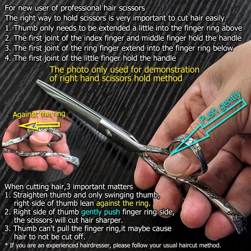 Miniatura 6 de Tijeras de pelo de 6 pulgadas profesional de peluquería Tijeras de corte de pelo de peluquería tijeras de corte de pelo 440C Tijeras de peluquería