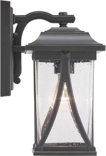 Miniatura 5 de Progress Lighting Abbott Collection - Farol de pared pequeño de cristal transparente con semilla para exteriores, 1 luz, bronce antiguo
