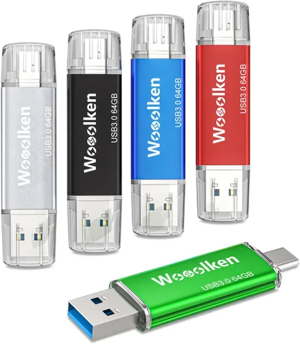 Miniatura 16 de Unidad flash USB C de 8 GB, paquete de 10 unidades flash Wooolken tipo C + USB 2.0 Thumb Drive OTG Memory Stick compatible con iPhone 16/15