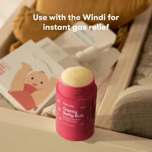Miniatura 6 de Frida Baby Gassy Belly Rub Alivio de gases para bebés Crema de alivio de gases para bebés para masajes de vientre hecha con aceites naturales