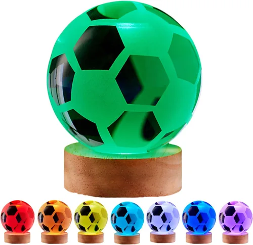 Miniatura 11 de Lámpara de bola de cristal 3D de Axolotl, lámpara de noche de bola de cristal mejorada de 3.15 pulgadas con 16 colores LED, base de madera, control
