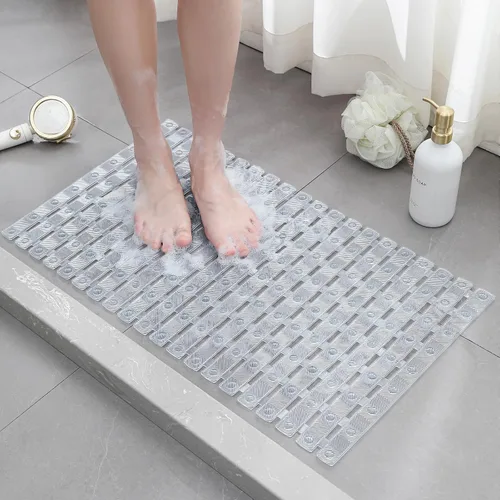 Miniatura 10 de XIYUNTE Tapete de ducha antideslizante para bañera, tapete de baño de PVC de 40 x 16 pulgadas, tapete de ducha antideslizante para ducha