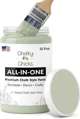 Miniatura 185 de Chalky Chicks - Pintura mate a la tiza, no requiere lijado, 4 onzas líquidas, color gris oscuro (Gun Metal Gray), para muebles, pintura sin Gris