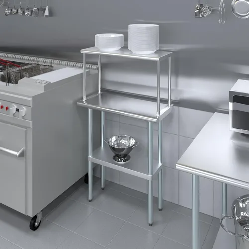 Miniatura 7 de Estante individual de acero inoxidable para mesa de preparación de 30 pulgadas, 12 pulgadas de profundidad, certificado NSF, estante adicional