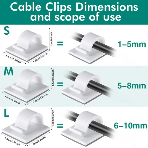 Miniatura 2 de Namalu 240 clips para cables para exteriores, gancho adhesivo para cables, organizador de cables, soporte para luces de Navidad en forma de R