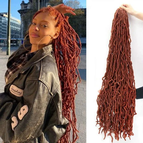 Miniatura 34 de 36 pulgadas, 7 paquetes de rastas suaves de ganchillo de cabello entero, no extendidas, largas y largas, trenzas de pelo sintético preenrolladas, 1b