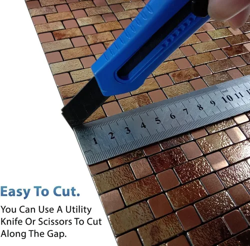 Miniatura 3 de XUANINY Azulejos de protección contra salpicaduras para despegar y pegar, adhesivo de aluminio autoadhesivo para decoración de pared de cocina