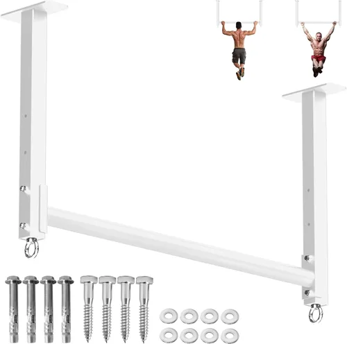 Miniatura 9 de Ceiling Mounted Pull Up Bar, Heavy Duty 700 LBS Multi Grip Pull Up Bars, 16"/24" Rafter Chin Up Bar, Ceiling Joist for Garage/Gym/Basement with