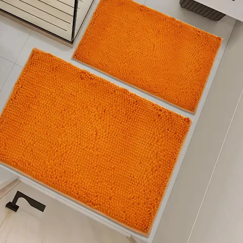 Miniatura 61 de Juego de alfombras de baño de 2 piezas, súper absorbente suave, gruesa, lavable en lavadora, alfombra de baño de chenilla antideslizante, alfombra