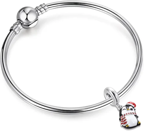 Miniatura 3 de QeenseKc Muñeco de nieve de Navidad, elfo, ciervo, dulce pan de jengibre, abalorio de invierno para pulsera Pandora