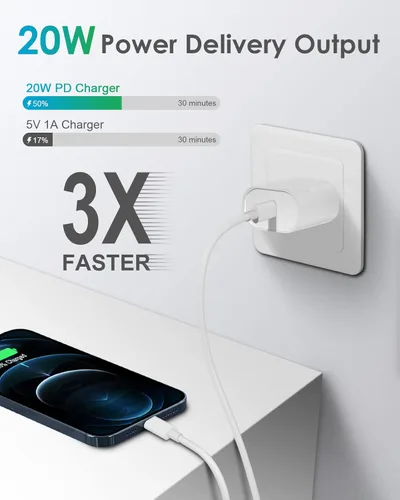 Miniatura 2 de CXX Cargador rápido i teléfono, bloque USB C de 20 W con cable de 6 pies compatible con IP 14/14 Pro/14 Plus/14 Pro Max/13/13 Mini/13 Pro/13 Pro
