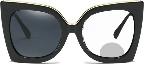 Gafas de lectura bifocales con marco de ojo de gato fotocromático de transición al aire libre para hombres y mujeres de gran tamaño negro gafas de