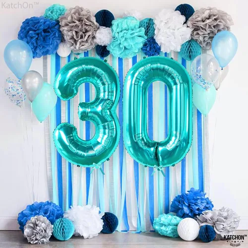 Miniatura 47 de KatchOn, Globo azul del número 1 para el primer cumpleaños, grande, 40 pulgadas, globo azul número 1 para primer cumpleaños, globo azul marino
