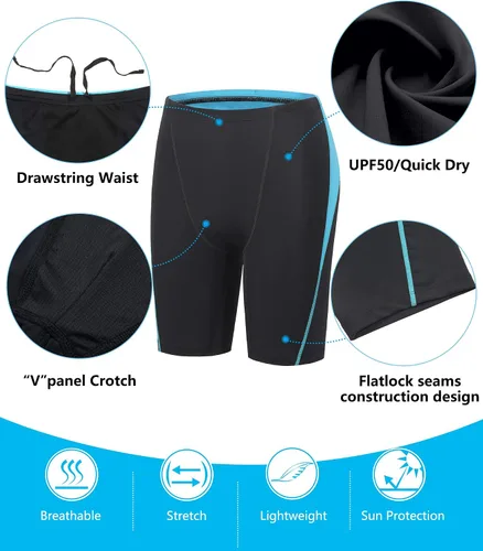 Miniatura 4 de Traje de baño deportivo competitivo para hombre, traje de entrenamiento de resistencia de carreras, pantalones cortos de natación de secado rápido