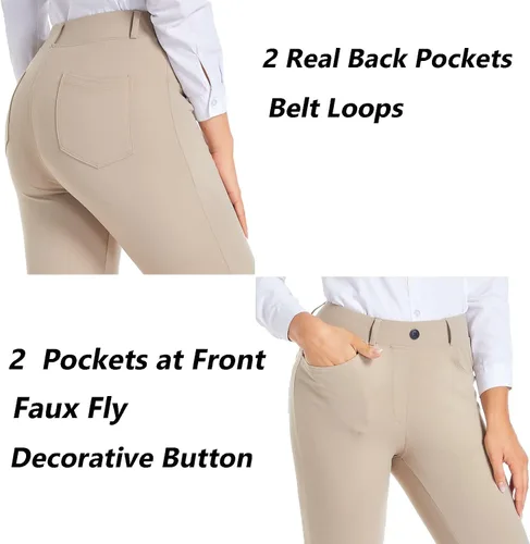 Miniatura 4 de HARTPOR Women's Yoga Dress Pants Stretchy for Work Office Slacks for Business Casual Pants PetiteRegular with Pockets