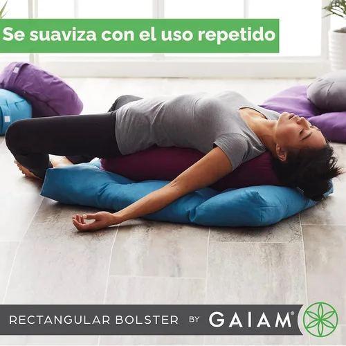 Miniatura 8 de Almohada Gaiam redonda para yoga, cojín suave para meditación, masaje y soporte de espalda, relleno de algodón transpirable, funda de microfibra