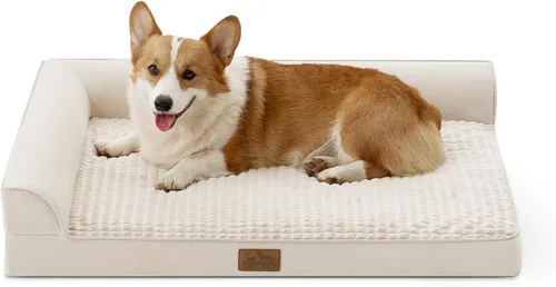 Miniatura 23 de COZY KISS Cama ortopédica para perros de tamaño mediano y pequeño, cama de jaula para perros, cama en forma de L con parte inferior antideslizante