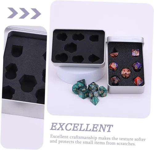 Miniatura 7 de TOYANDONA Caja de almacenamiento de dados de 8 piezas, mini contenedores con tapa, caja de dados de metal, soportes de metal, caja organizadora
