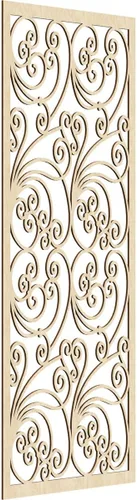 Miniatura 5 de 9 3/8"W x 24 3/8"H x 1/4"T Marilla Decorativos Paneles de Pared de Madera Calado, Abedul