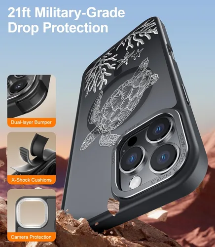 Miniatura 103 de Goodon para iPhone 15 Pro Max con protector de pantalla de privacidad, compatible con Magsafe, funda translúcida mate a prueba de golpes - Linda