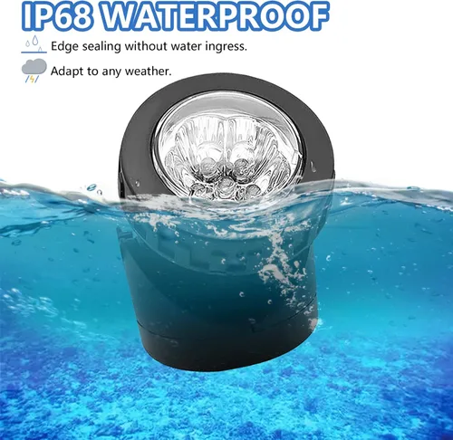 Miniatura 3 de AVEKI Focos solares de estanque, 12 luces LED solares subacuáticas con doble cabezal impermeable, submarino, paisaje, iluminación de seguridad