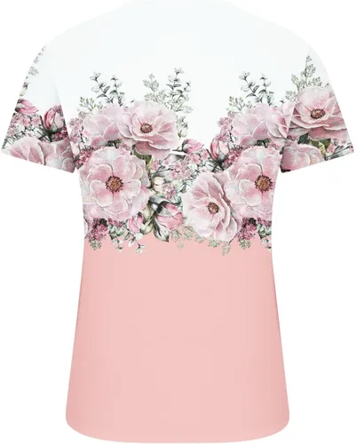 Miniatura 63 de Summer Shirts for Women 2025 Plus Size Short Sleeve Henley Tops Marble Floral Loose Tshirt Tee Casual Dressy Tunics