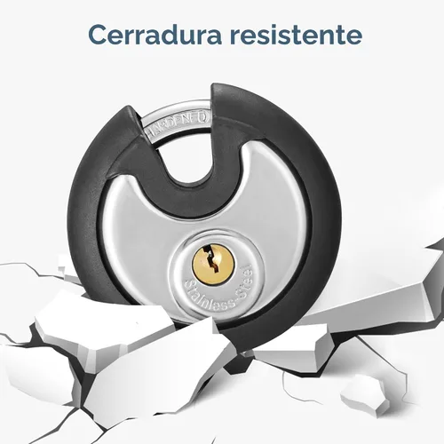 Miniatura 5 de Puroma Candado con llave, cerradura de casillero de acero inoxidable, cerraduras resistentes con 3 llaves, cerradura de unidad de almacenamiento