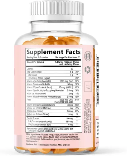 Miniatura 9 de Vitaminas prenatales para mujeres – Multivitamínico completo para el embarazo – Ácido fólico, Omega 3 DHA, colina, vitamina D – Apoyo esencial