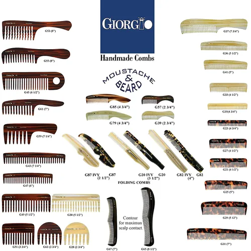 Miniatura 6 de Giorgio G51 Peines Desenredantes de Grafito para Bolso de Viaje Pequeño, Peine de Bolsillo de Dientes Anchos para Cabello Grueso Rizado Ondulado.