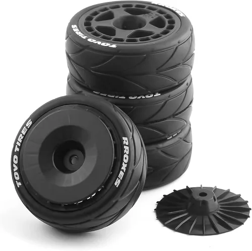 Lifehead - Llantas de goma y ruedas de 2.559 in en carretera, cubo hexagonal de 0.472 in para HPI Ken Block Tamiya XV01 TT01 TT02B Kyosho FAZER MK2