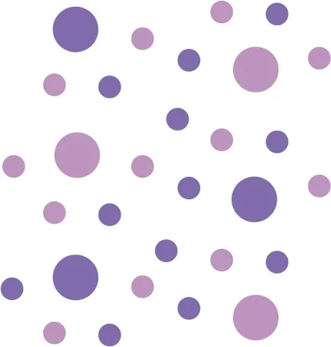 Miniatura 3 de Pegatinas de pared de vinilo lavanda/lila - círculos de 2 y 4 pulgadas (30 calcomanías)