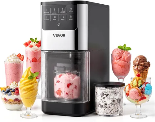 VEVOR Ice Cream Maker, 7-in-1 Frozen Treat Maker for Gelato, Sorbet, Milkshake, Frozen Yogurt & Lite Ice Cream, Homemade Ice-Cream Machine with