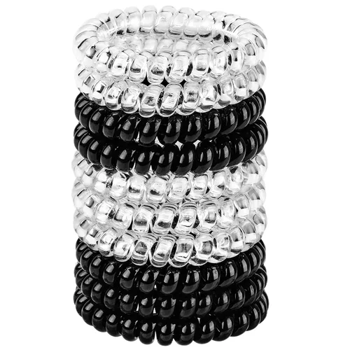 Miniatura 38 de JessLab Lazos para el cabello en espiral para mujeres, paquete de 10 sujetadores de cola de caballo sin rastro y sin daño, bandas para el cabello