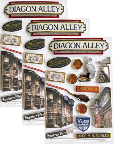 Miniatura 9 de Paper House Productions Hoja de adhesivos de álbum de recortes 3D troquelados de Harry Potter - Diagon Alley Callejón Diagon