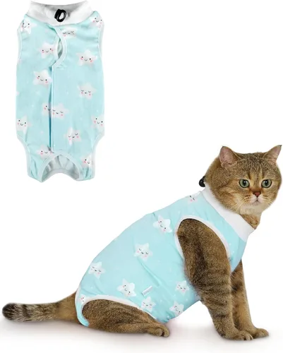 Miniatura 16 de ANWA Traje de recuperación de gato, mameluco transpirable para gato después de la cirugía, traje de recuperación de cirugía de gatito, heridas Alpaca