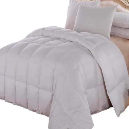 Miniatura 4 de Wholesalebeddings - Edredón de plumón de ganso de peso medio/calidez (King-California King) 100% algodón, patrón sólido, relleno de plumón de ganso