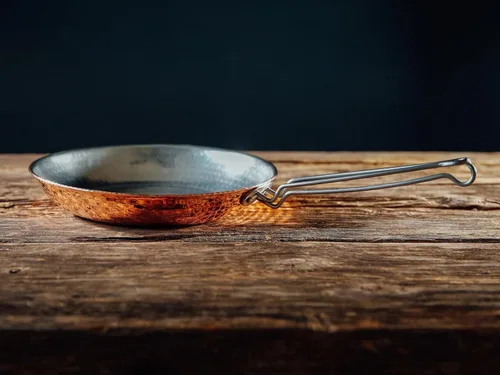 Miniatura 2 de Sertodo Copper Sartén 10 pulgadas de diámetro Sistema patentado de mango de acero inoxidable Forro de estaño naturalmente antiadherente