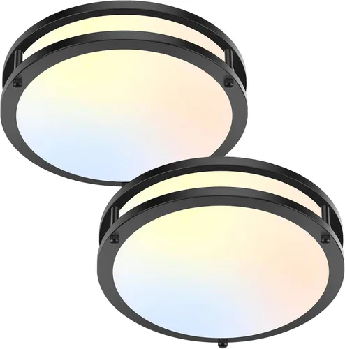 Lámpara de techo empotrada negra, 30 W, 4000 lm, 5CCT, regulable, accesorio de lámpara de techo LED, 2700 K/3000 K/4000 K/5000 K/6500 K, ajustable,