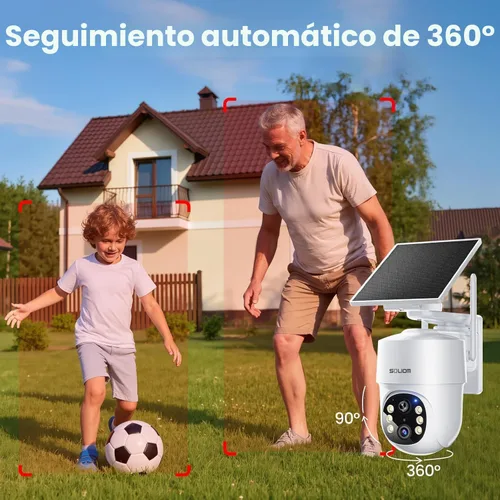 Miniatura 7 de SOLIOM - Cámaras de seguridad de 5MP inalámbricas para exteriores, sin suscripción y energía solar, paquete de 2 cámaras de seguridad para el hogar