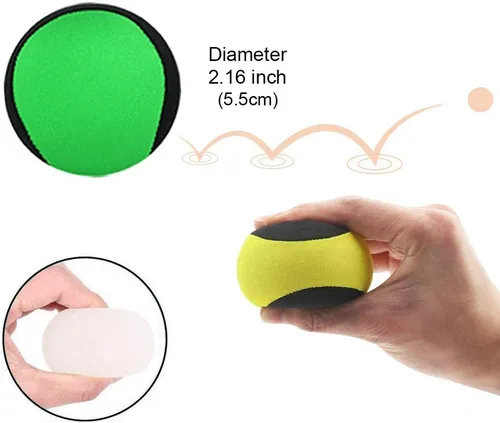 Miniatura 2 de Pelota rebotadora de agua, paquete de 2 pelotas para aliviar el estrés para nadar, playa y actividades al aire libre (amarillo + verde, 2.2 in)