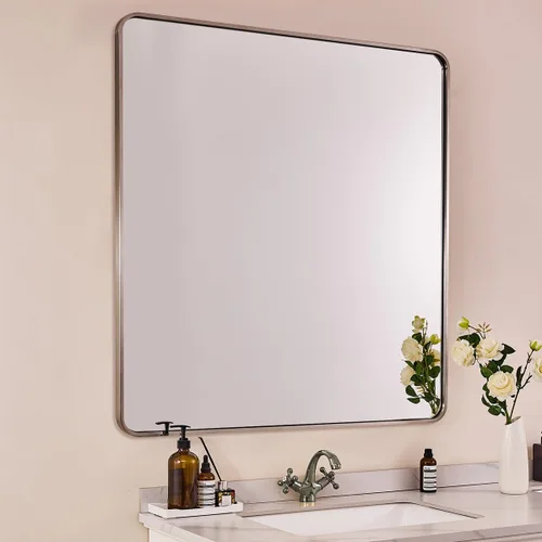 Miniatura 47 de ANDY STAR Espejo de baño negro de 24 x 30 pulgadas, espejos de tocador de baño negros para pared, espejo rectangular redondeado para fregadero