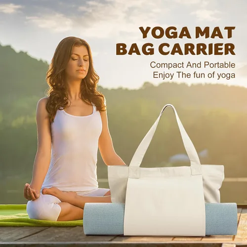 Miniatura 3 de Portador de Esterilla de Yoga, Bolsa de Gimnasio Con Soporte para Esterilla de Yoga, Bolsa de Lona para Mujer Con Correa para el Hombro Para Off