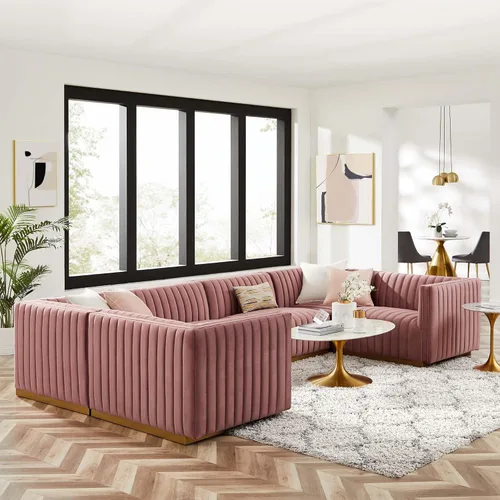 Miniatura 61 de Modway Conjure Seccional, Oro Negro