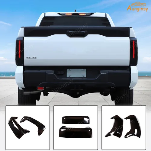 Miniatura 5 de Aunginsy Cubierta de luz trasera de automóvil compatible con Toyota Tundra 2022-2026, cubierta de carcasa de luz trasera ahumada, cubierta