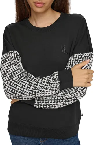 Miniatura 5 de Karl Lagerfeld Paris Blusa de manga larga con detalle de pata de gallo para mujer