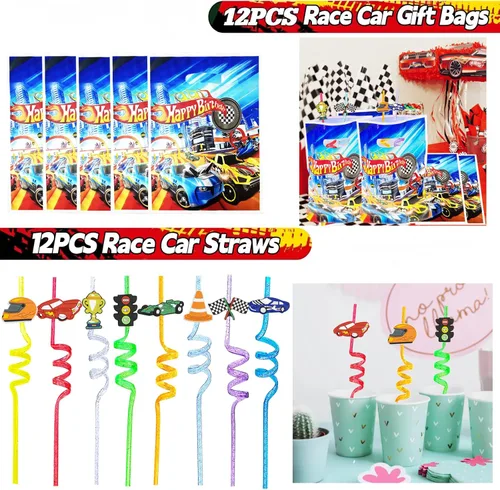 Miniatura 7 de CZWXOXO 122 piezas de regalos de fiesta de coches de carreras suministros de fiesta de cumpleaños para recompensas de aula, decoraciones